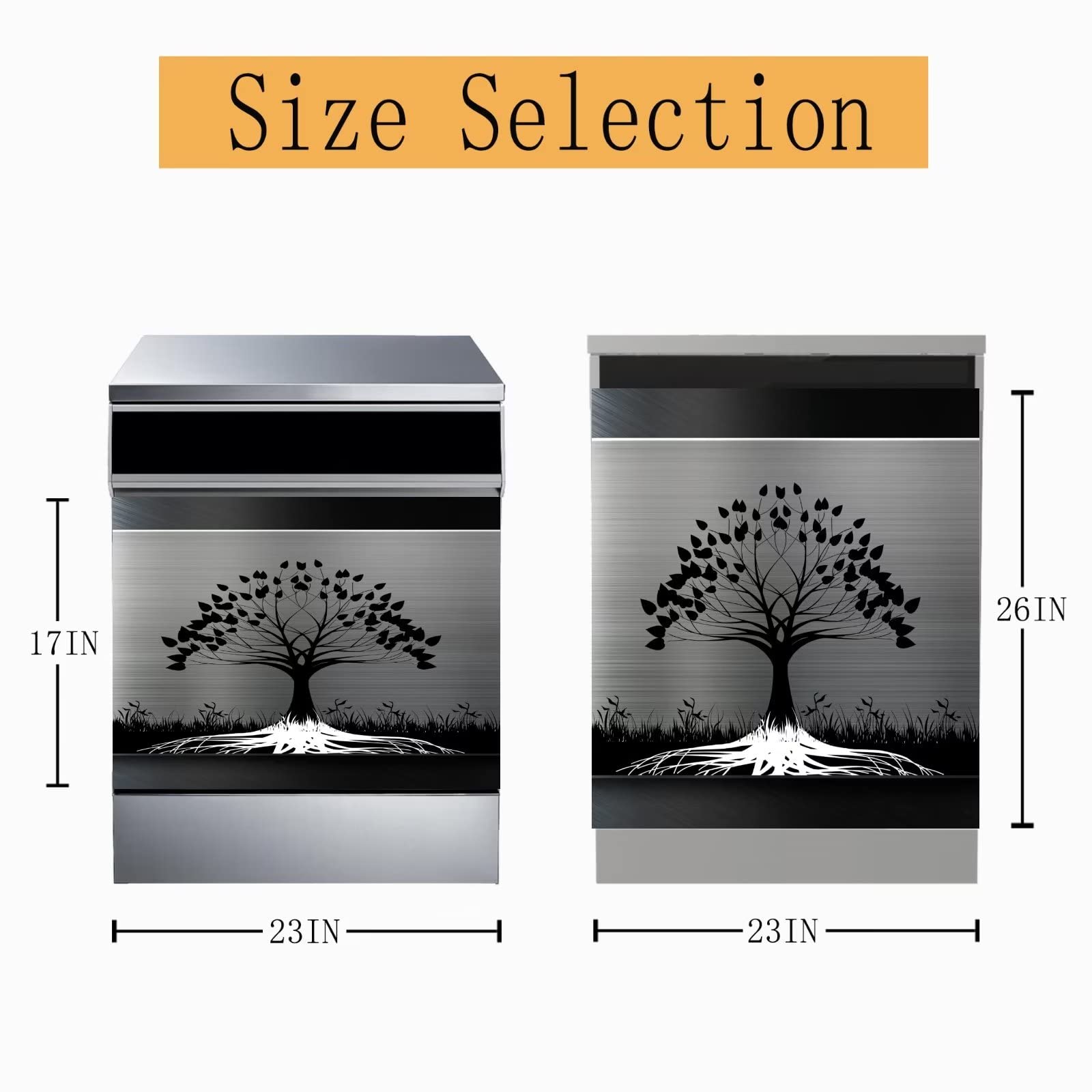 Magnetische Geschirrspüler-Abdeckung 'Baum Des Lebens', 58,4 X 66 Cm, Abstrakte Kunst Zum Dekorieren