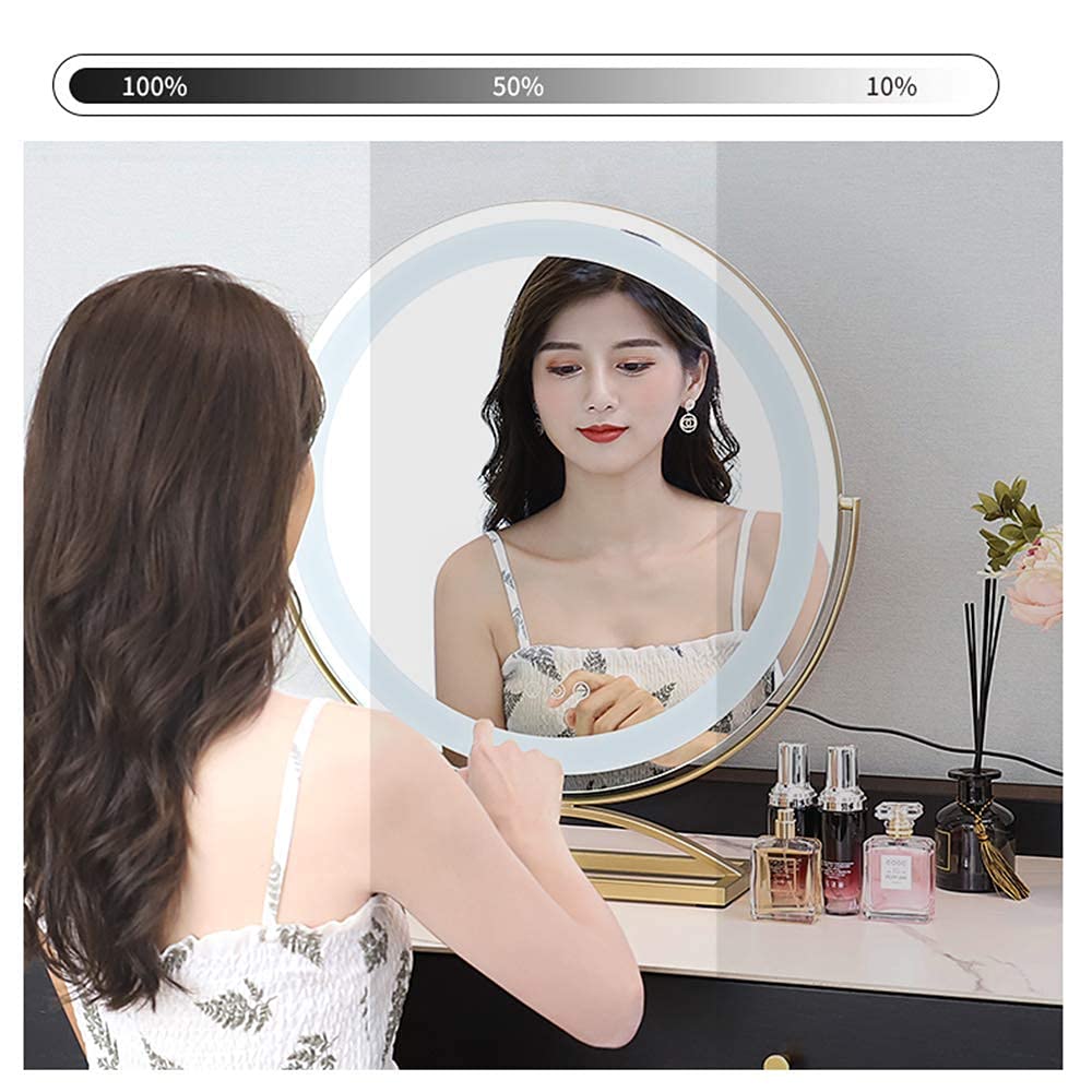Specchio Per Il Trucco Con Illuminazione Grande Specchio Cosmetico Con Ingrandimento 10x Bianco 88303129