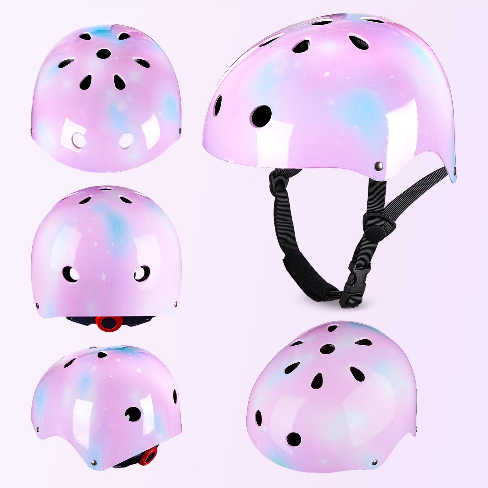 MHJY Fahrradhelm Kinder Helm Mädchen Skaterhelm 3-8 Jahre Knieschoner Protektoren Set Schoner Inliner Kinder Ellenbogenschützer Handgelenkschoner Für Jungen Skates Rollschuhe Skateboard Fahrrad