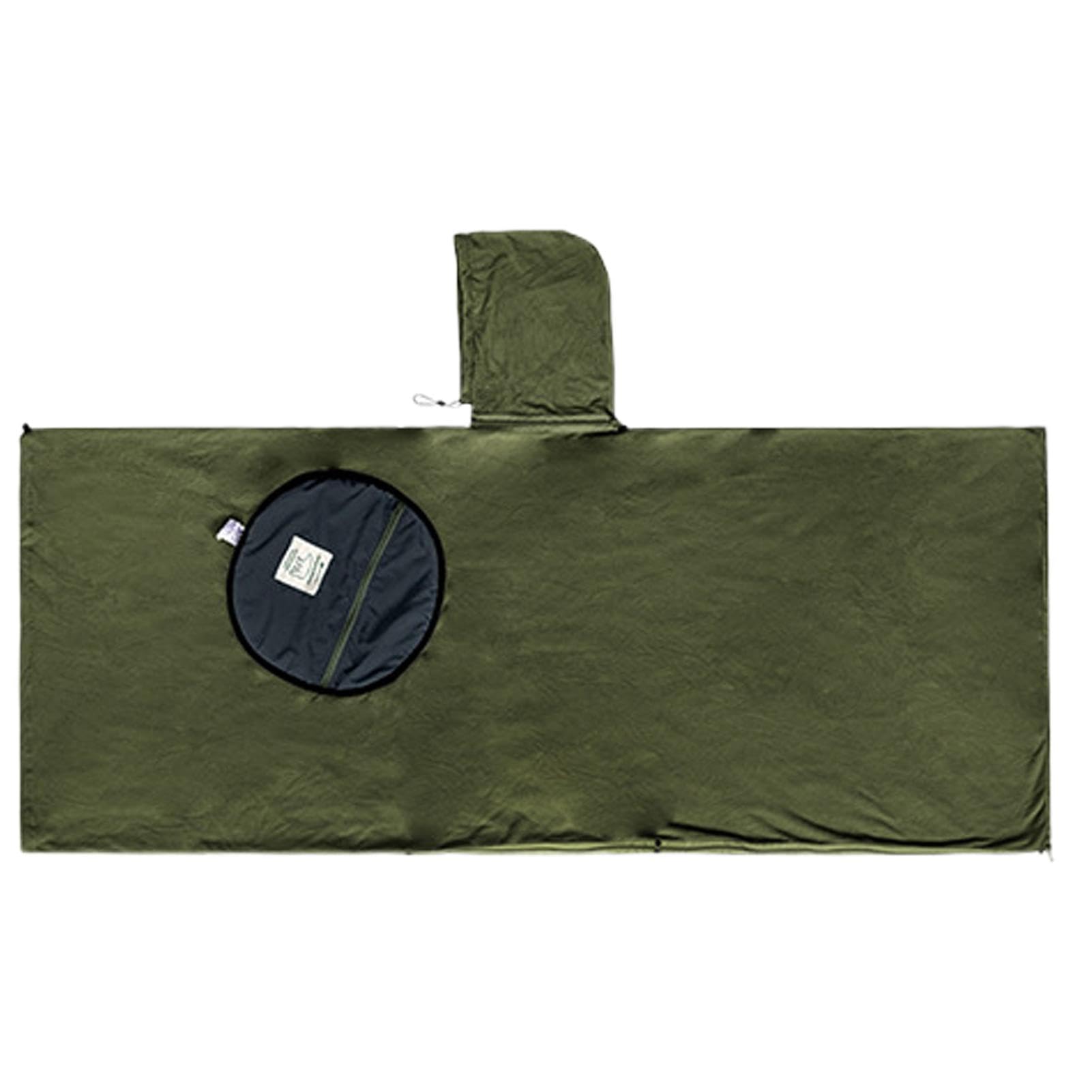 Sac de couchage portable, sac de couchage poncho - Couverture de camping poncho à capuche polaire - Sac de couchage poncho de champ polyvalent, manteau de sac de couchage de camp coupe-vent pour