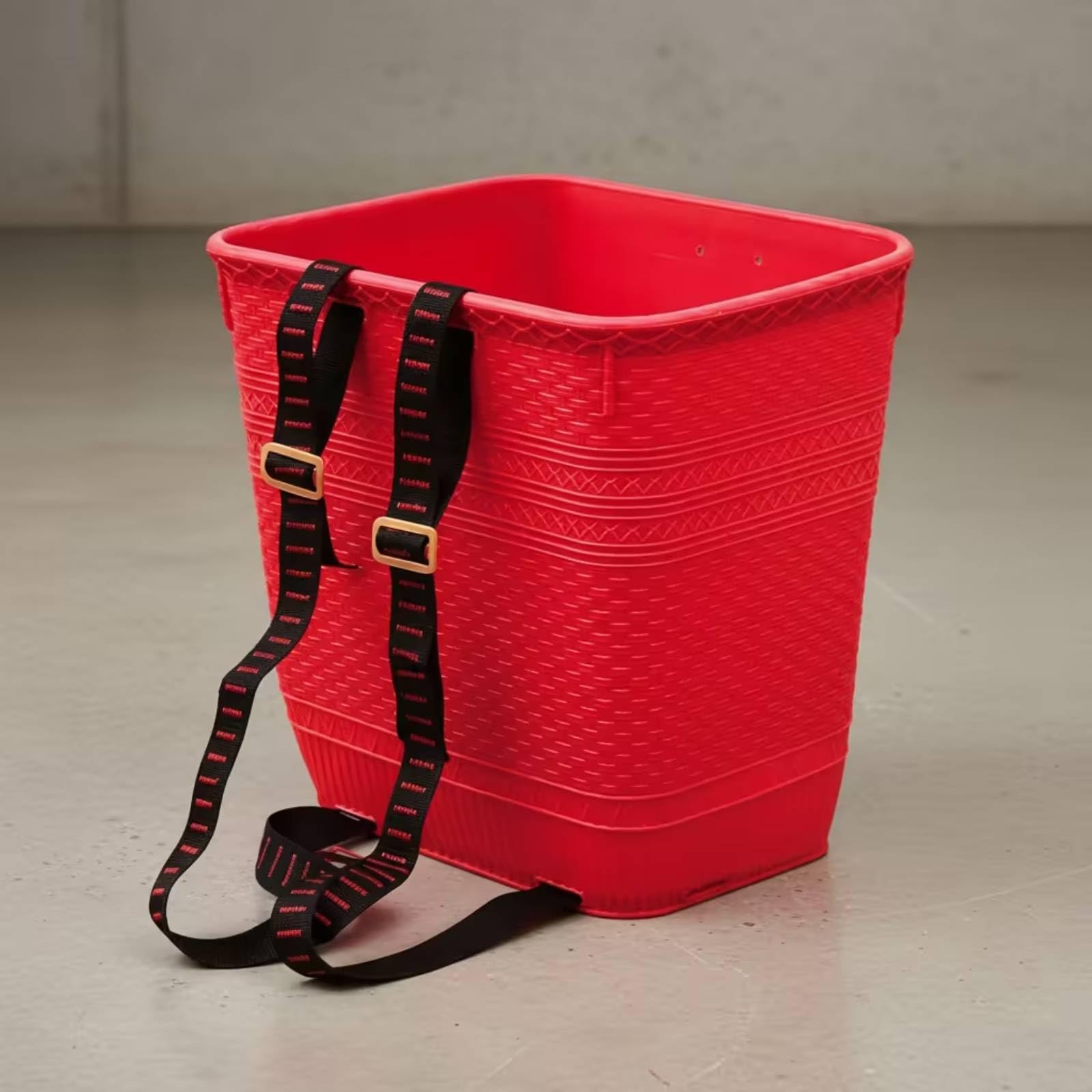 Cestino in Plastica Rinforzato Cestino Traforato Cesto da Schiena con per Orto, Blu, 46cm