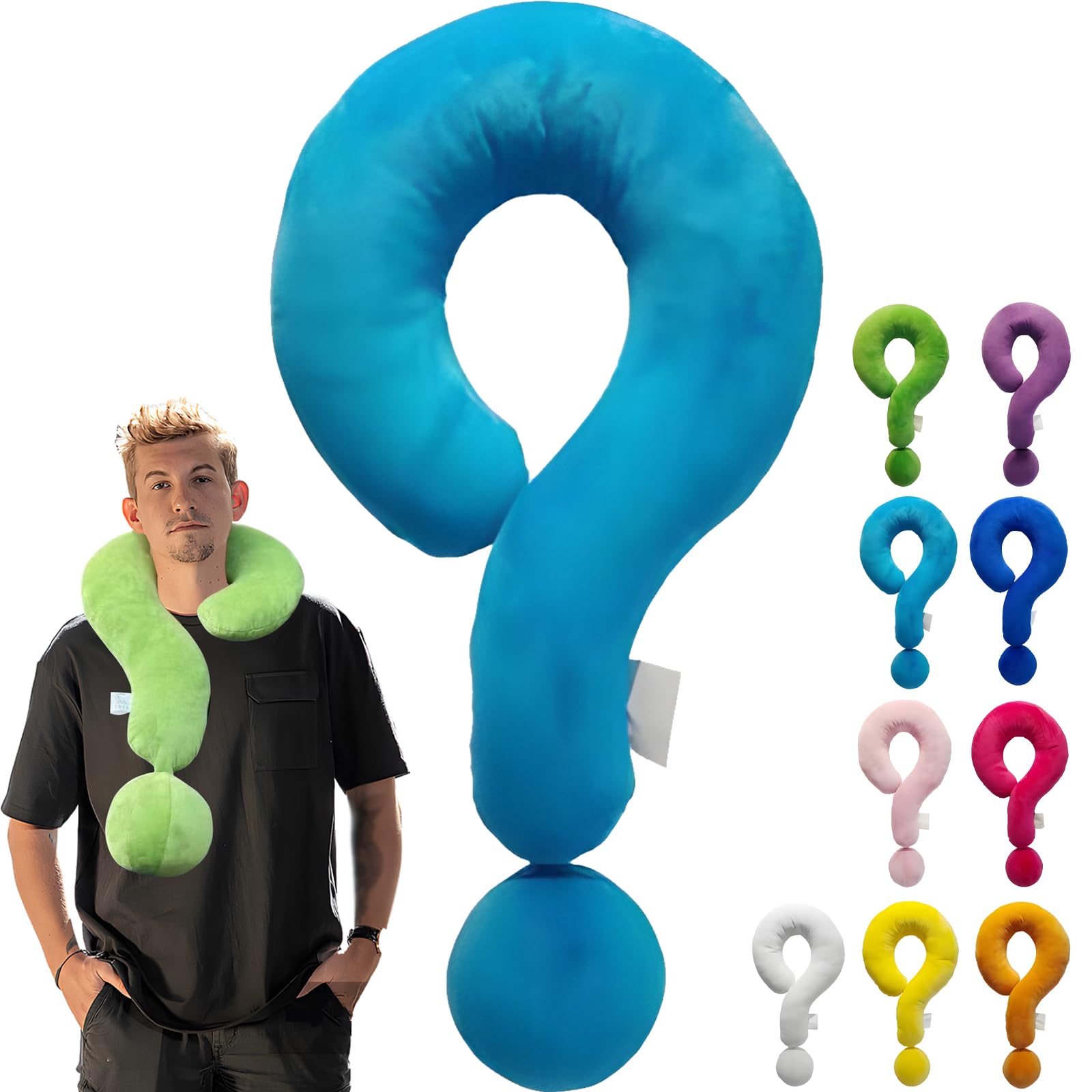 Cuscino da Viaggio Portatile con Punto Interrogativo Cuscini da Viaggio in Memory Foam Cuscini da Viaggio Ergonomici Cuscino di Supporto per Il Collo per Sonno sul Treno E in Ufficio