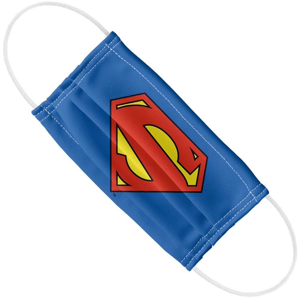 Popfunk Superman New 52 Logo Shield 1-Ply Reusable Face Mask Covering with Adjustable Nose Wire, Unisex