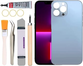 Back Glass Replacement for iPhone 13 Pro Max All Carriers with Professional Repair Tool Kit Blue