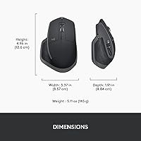 Vista 12 de Logitech MX Master 2S - Mouse inalámbrico Bluetooth Edition, multisuperficie, desplazamiento hiperrápido, ergonómico, recargable, conecta hasta 3