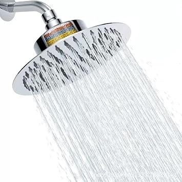 Filtered Shower Head, Stainless Steel, High Pressure Fixed Shower head, Hard Water Filter,