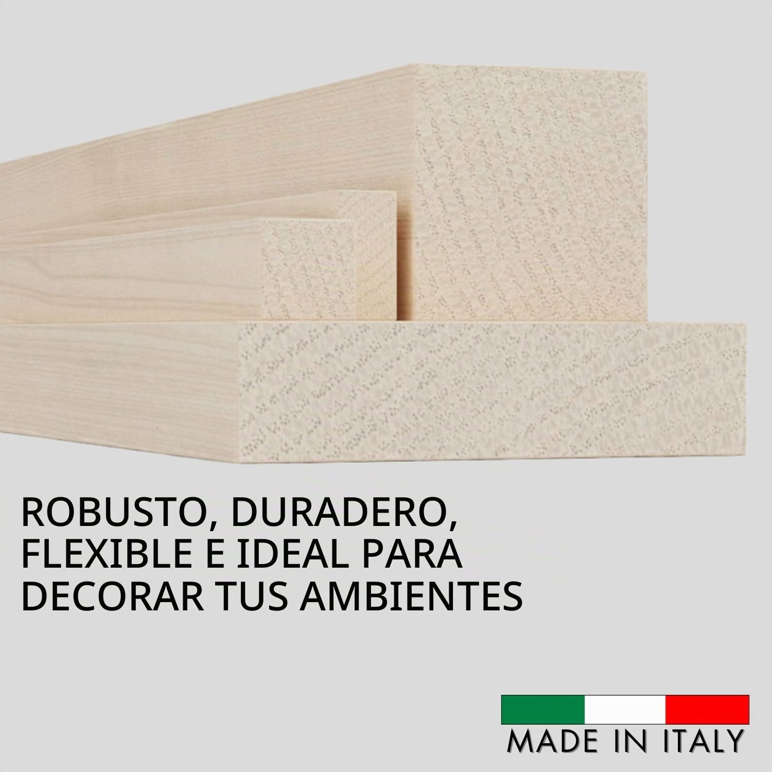 Twe - Listones de madera maciza de abeto 50 x 50 x 3 metros diferentes tamaños cepillados en cuatro lados con chaflán en aristas, fabricado en Italia, paquete de 2 unidades