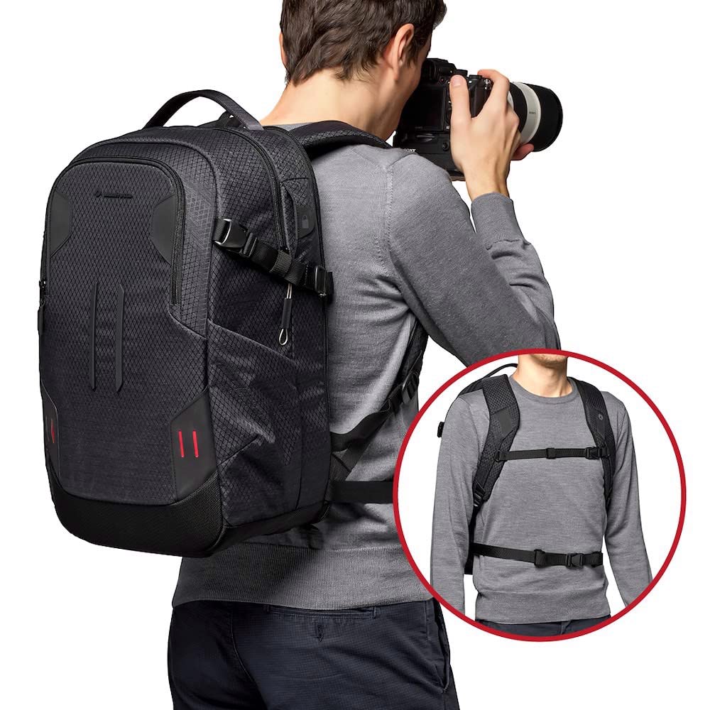 Manfrotto Pro Light Backloader M, Mochila Profesional para Cámaras, Acceso Superior y Posterior, Soporte Doble para Trípode, Mochila Acolchada con Divisores Intercambiables, Negro