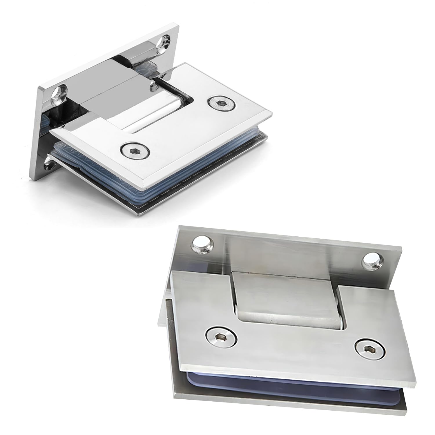Bisagra para Puerta de Cristal, de Acero Inoxidable, 8-12 mm, Cristal Grueso de 90°, Clip de Baño de Acero Inoxidable, para Puertas de Cristal, Vitrinas, Puertas de Armario (2 unidades)