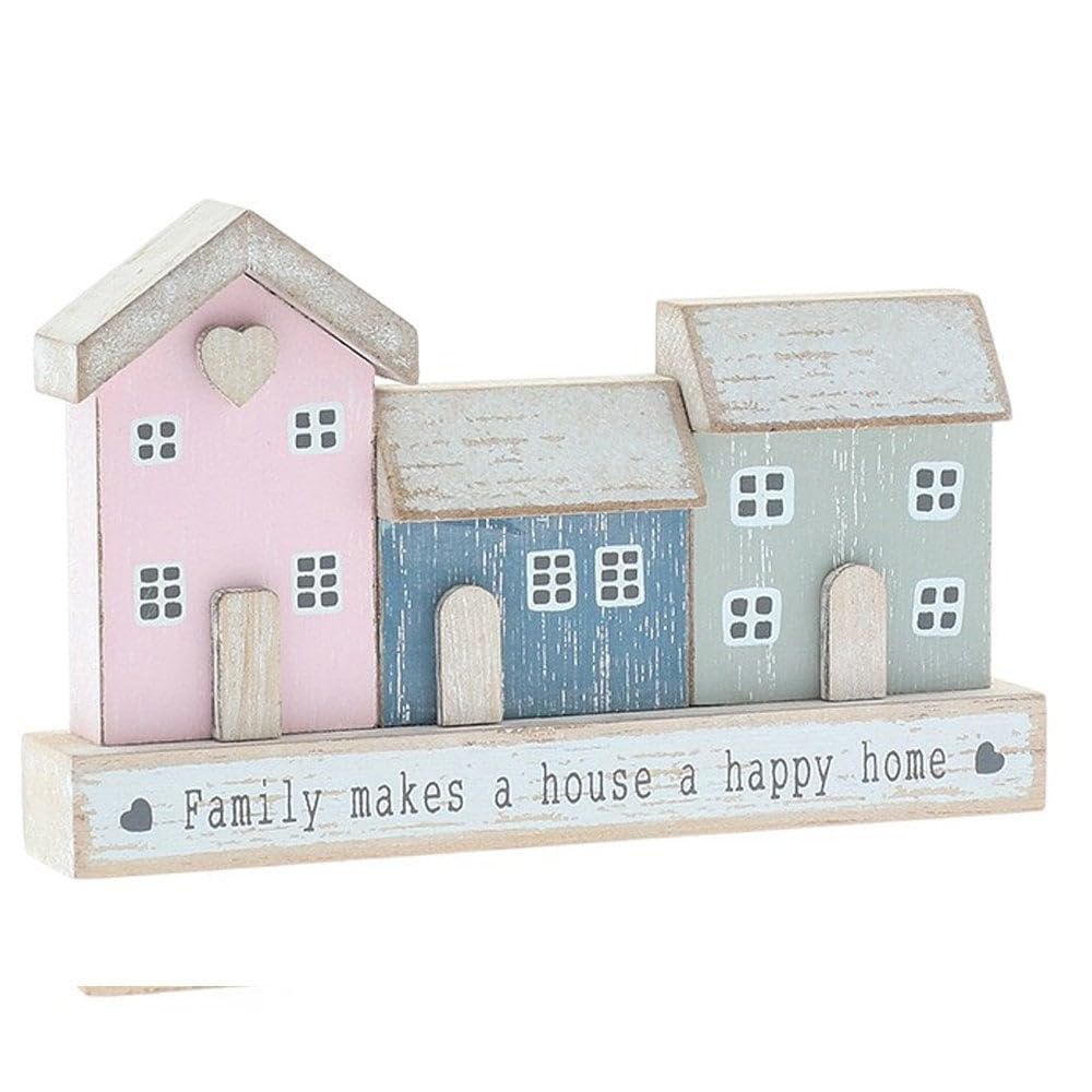 Shudehill Giftware Love Lane Three House Family Plaque 330005