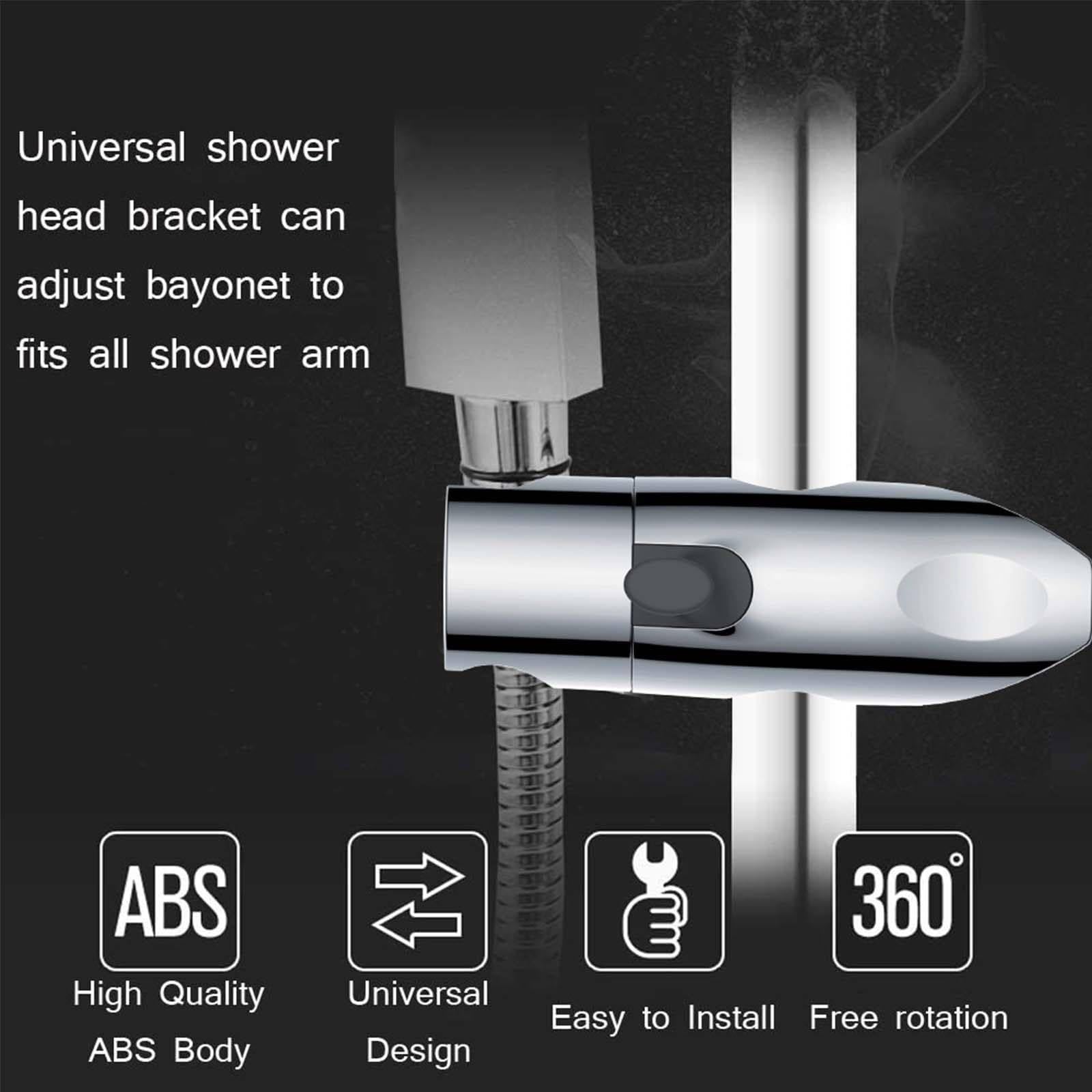 Soporte Ducha Pared para Poste de Ducha Soporte Alcachofa Ducha Altura Ajustable Soporte Ducha Ángulo Ajustable 360° Soporte de Ducha Ser Aplicable Apertura 18-25 mm Soporte para Ducha