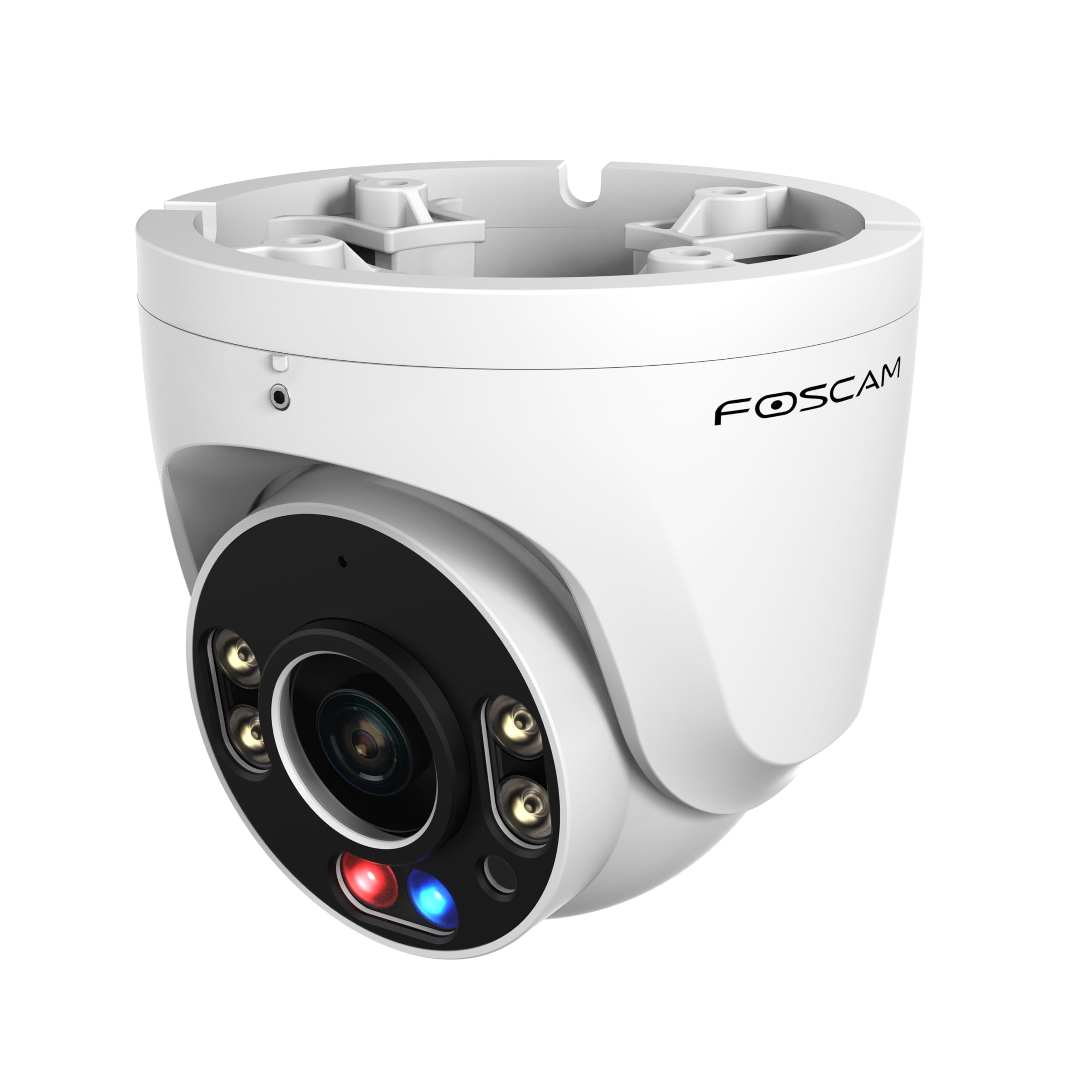 FOSCAM W5EP PoE-Kamera für den Außenbereich (IP66), Ultra HD 3K (5,0 Megapixel), WDR, 108 ° Blickwinkel, Farb-Nachtsicht + IR, Zwei-Wege-Audio, integrierte LED und Alarmsirene
