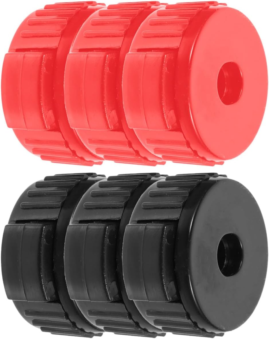 Beavorty 6pcs Cymbal Quick Release Caps Drum Cymbal Replacement Nuts Set with 3 Black and 3 Red Fast Installation and Removal Accessories for Stands Suitable for Drum Kits and Hi-hat Stands