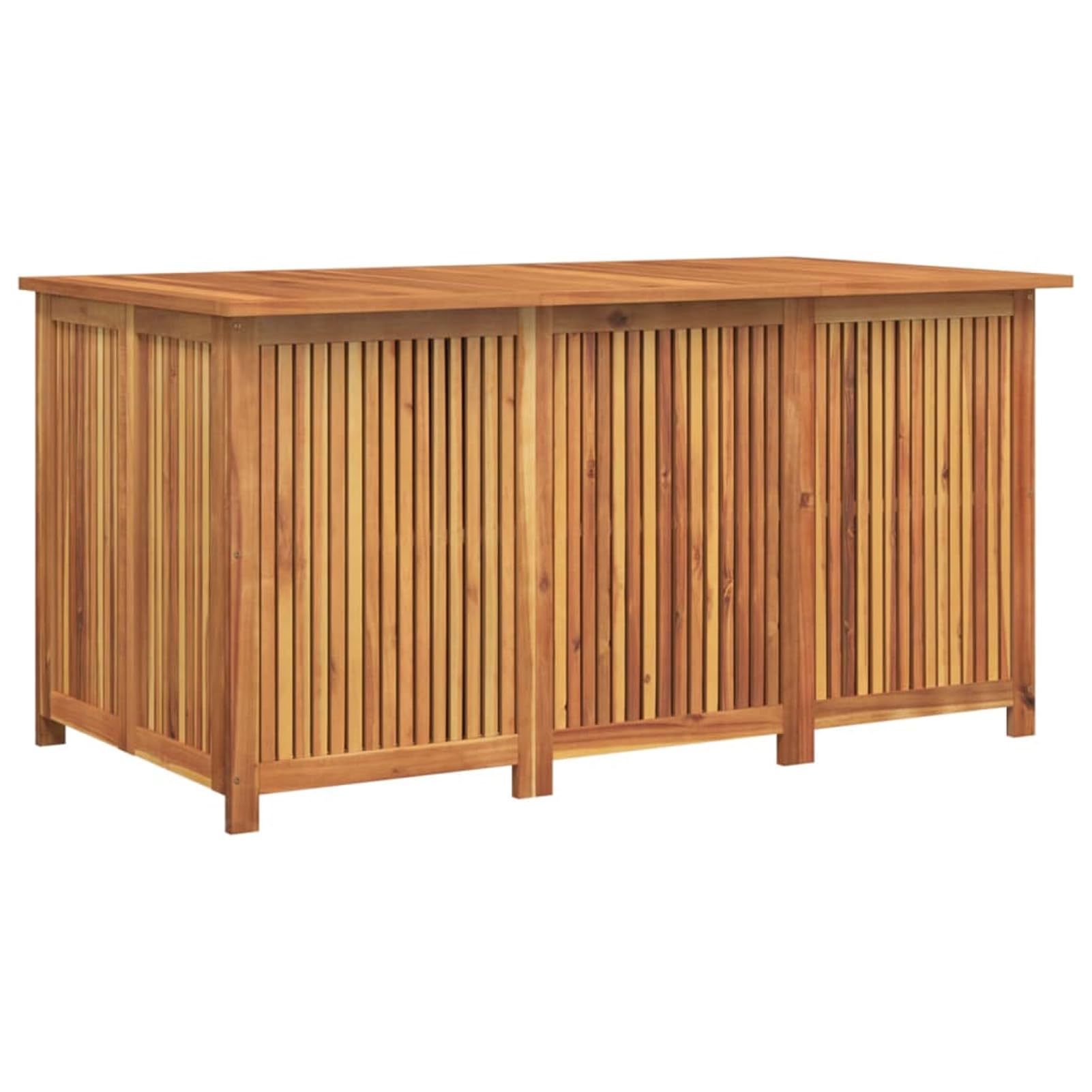 IKAYAA Gartenbox Wasserdicht XXL Akazien-Massivholz Auflagenbox Wetterfest Kissenbox Werkzeugkasten Gerätebox Gartentruhe Holz 150 x 80 x 75 cm