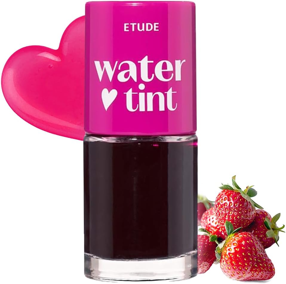 Etude House Dear Darling Water Tint Strawberry Ade (21AD) Bright Vivid Color Lip Tint with Moisturizing Pomegranate & Grapefruit Extract