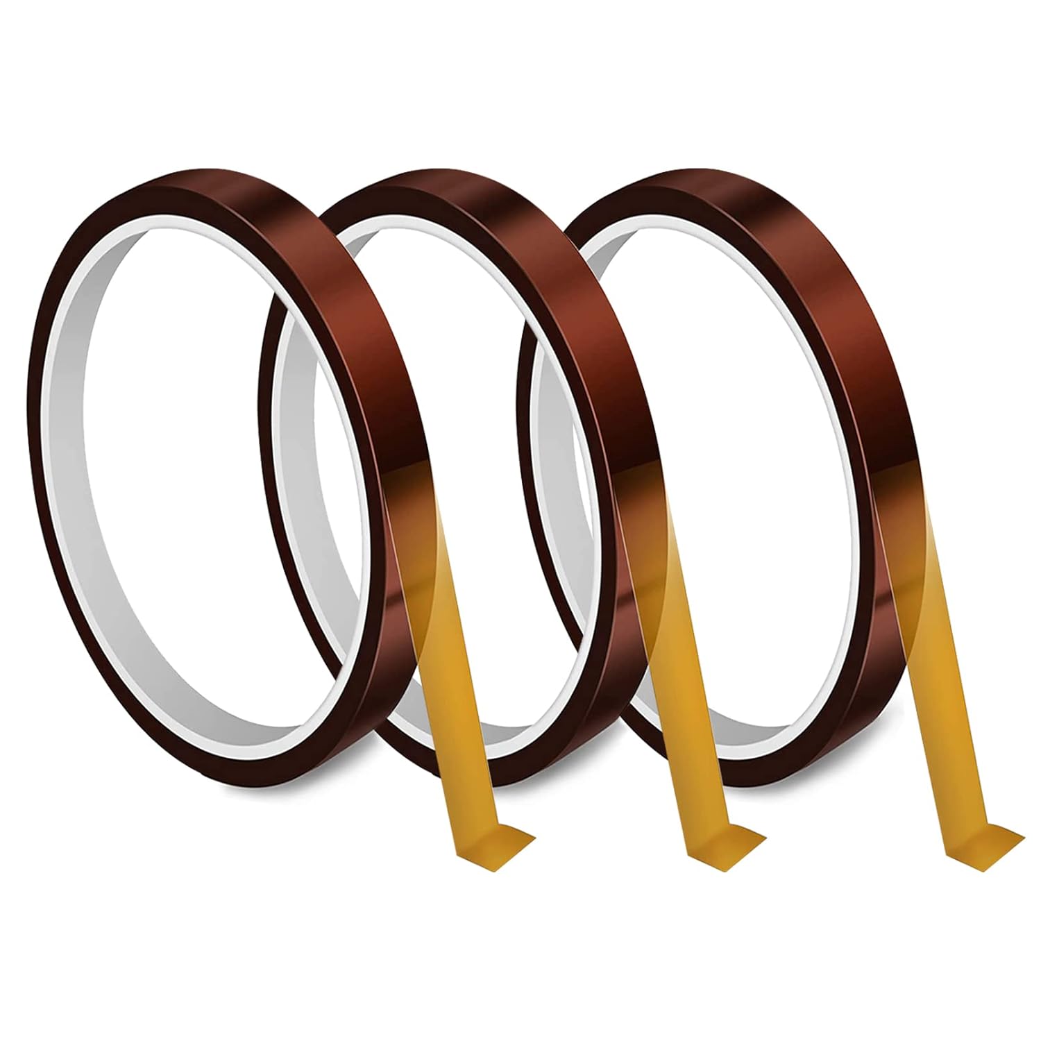 3 Rolls Heat Resistant Tape, Heat Press Tape 10mm Kapton Polyimide Tape