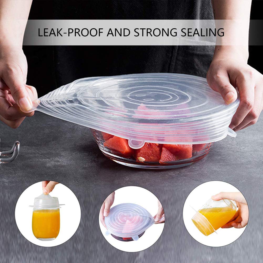 Hotfix Silicone Lids | Meal Prep Lids | Microwave Lids | Flexible Reusable Stretchable Lids | Utensils, Bowls, Dishes, Plates Jars, Cans, Mugs, Food Safety and Freezer Safe (Set of 12) 2