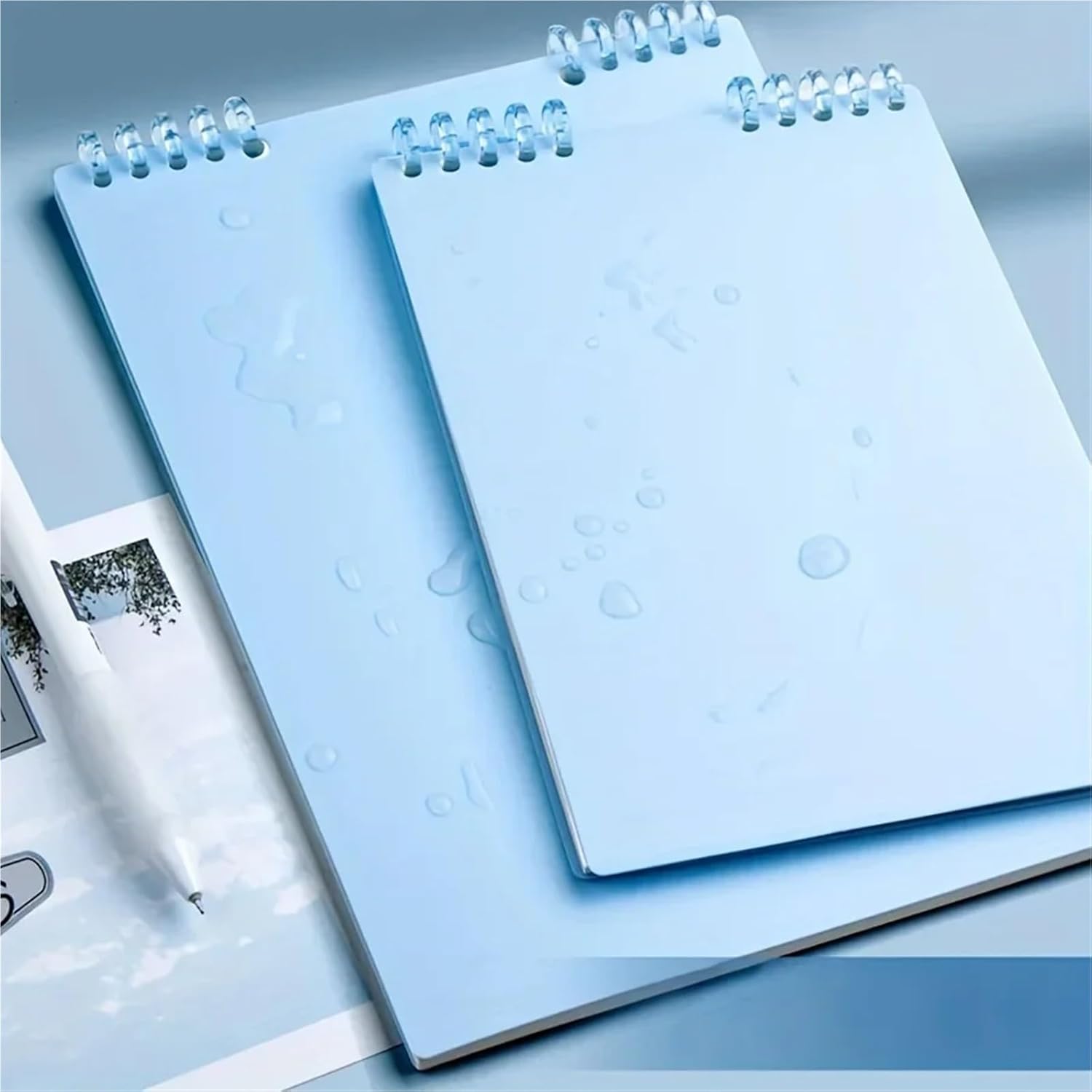 Anenog Journal Notebook 2 Pc Minimalist Coil Notebook,Thick, Lined & Grid Paper For College Students And Office Use(Blue)
