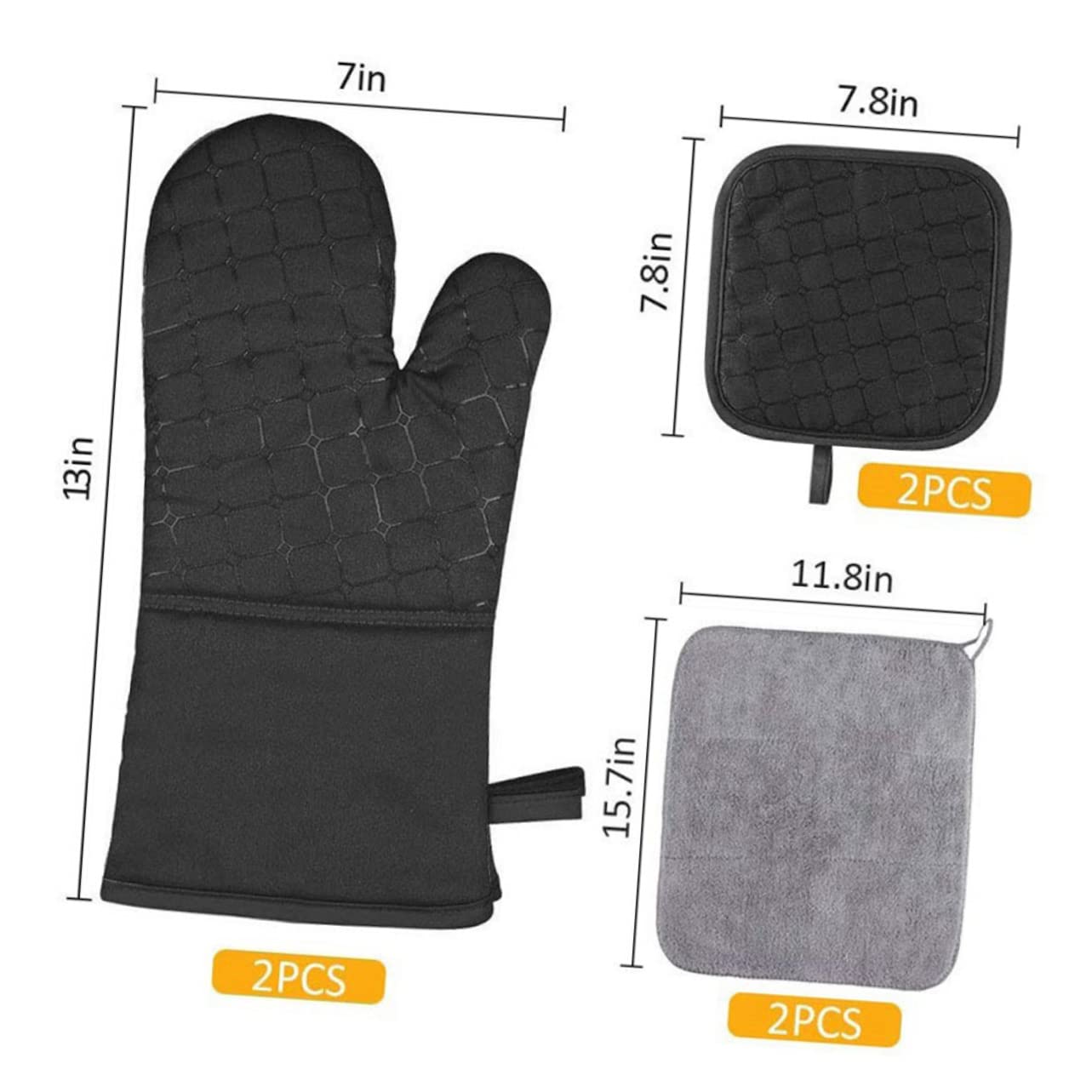 Mikinona Hitzebeständige Ofenhandschuhe Kochhandschuhe mit Wärmeisolierung Gepolstert für Backen und Küche