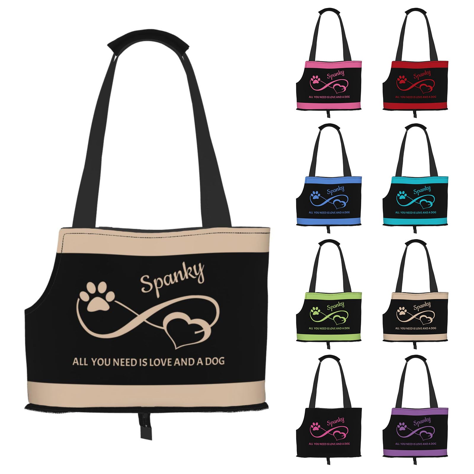 Personalized Dog Carriers for Small Dogs Cat up to 22 Lbs, Custom Pets Tote Bag Purse with Name, Portable Soft-Sided Carriers for Traveling, Puppy