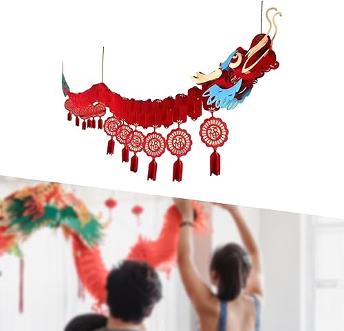 Miniatura 10 de Esquirla Decoraciones de techo de dragón de año nuevo, dragón de papel colgante, dragón de papel chino 2024 para tiendas de restaurantes de año