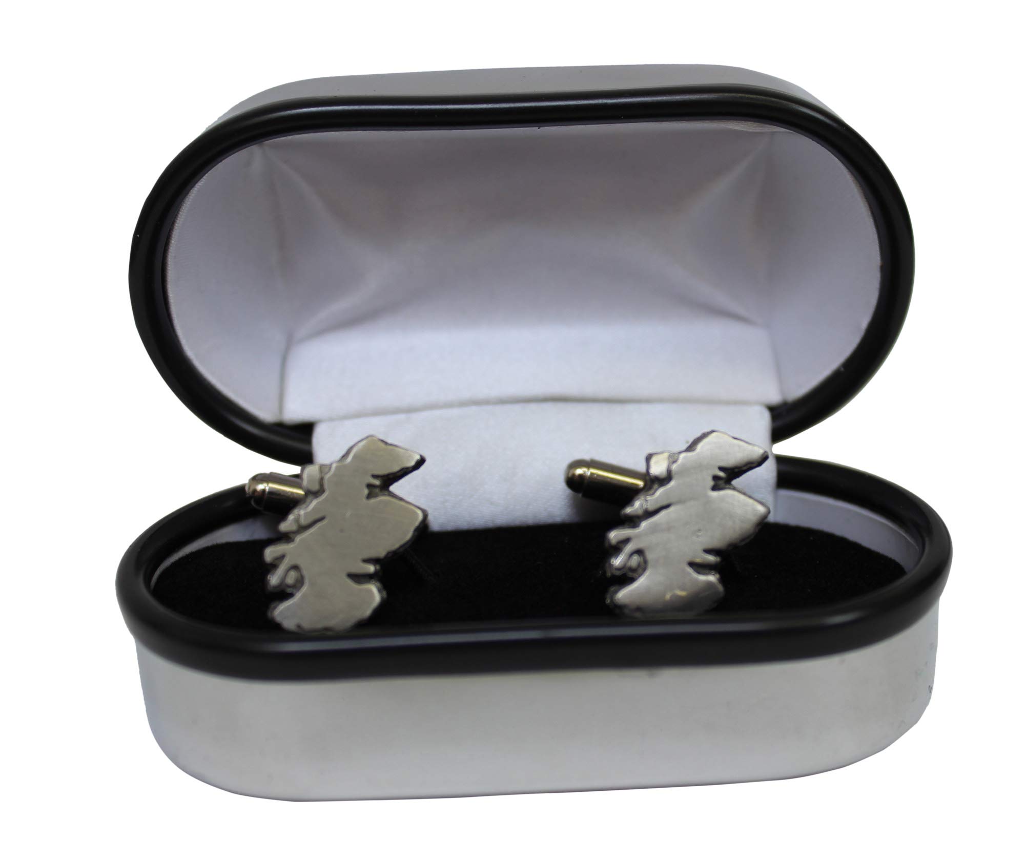 Pewtermill Crafts Scotland Map Brushed Pewter Cufflinks