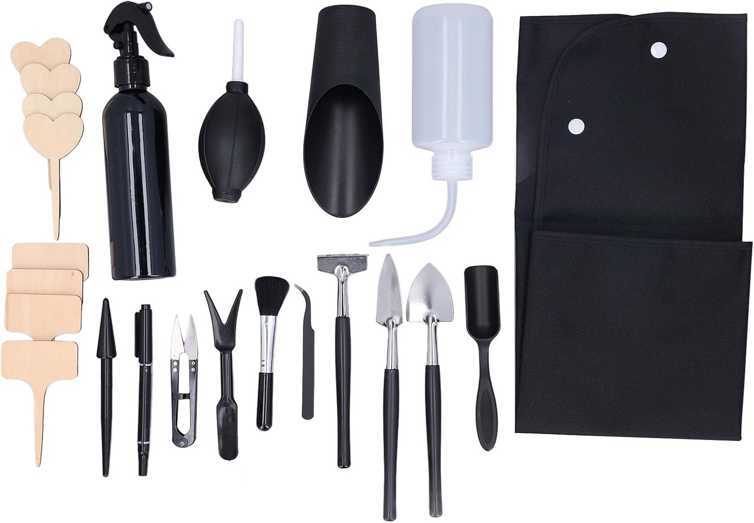 Haofy Tools Set Garden 23pcs Miniature Transplanting for Bonsai Plant Indoor Care Stainless Steel Heads Repotting Kit with Spray Bottle Mats Mini Gardening Tool