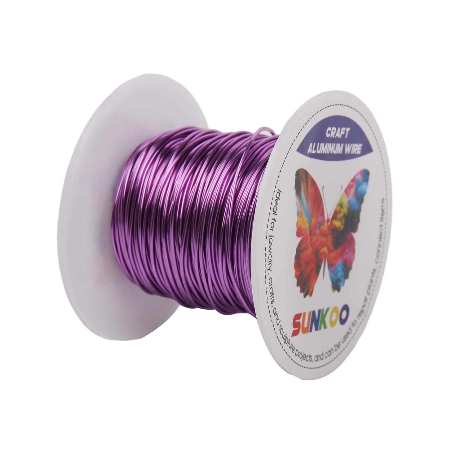 Sunkoo 20 Gauge 0.8mm Lilac Aluminium Craft Wire,98.4Ft Bendable Wire for Jewellery Making Sculpting, Floristry, Armature