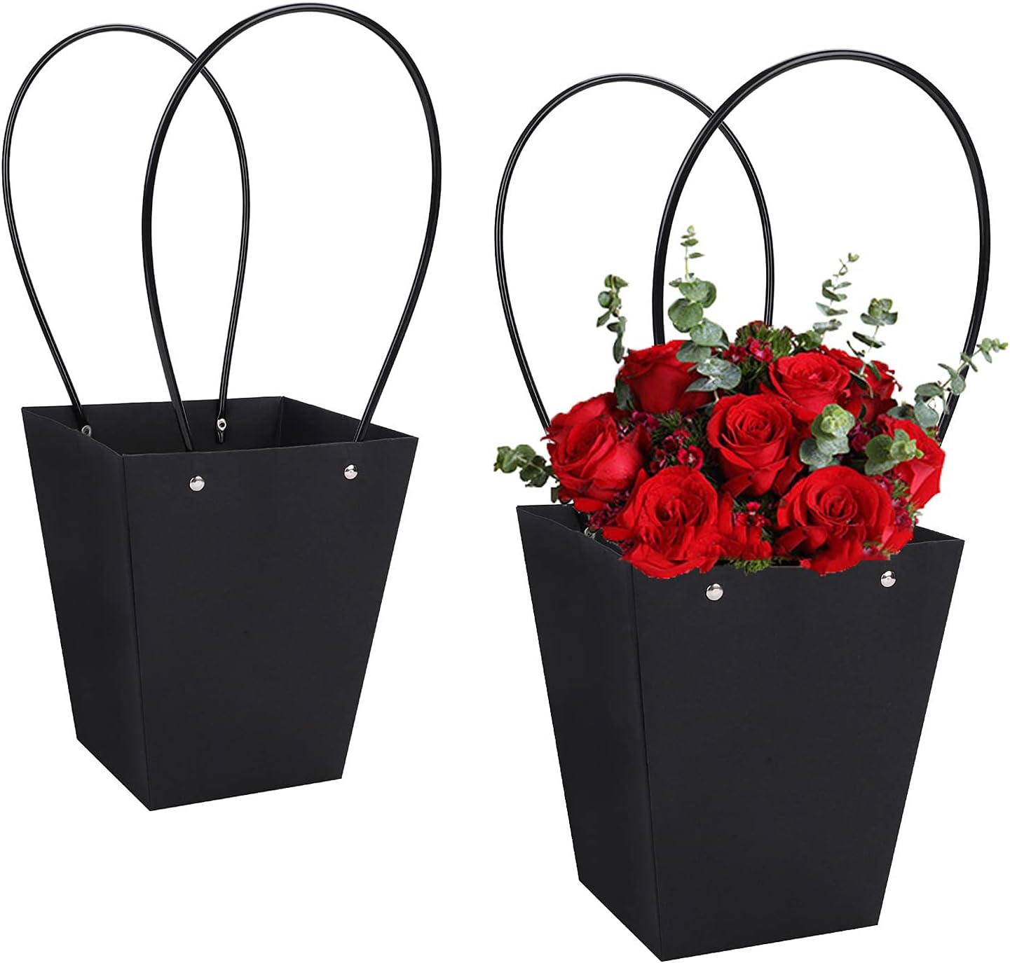 Flower Bouquet Gift Bags Florist Bags Paper Gift Bags Chocolate Bouquet Gift Bags Waterproof Flower Carrier Bags with Handle Gift Boxes for Wedding Party Birthday Valentines Gift Bag