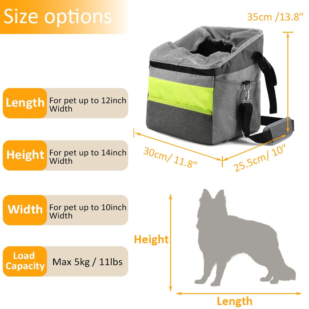 Cestino per Bicicletta Animale Domestico, Cestino Anteriore per bici Multiuso per Animali Domestici Max 5 kg, Staccabile Borsa da Bicicletta per Cani
