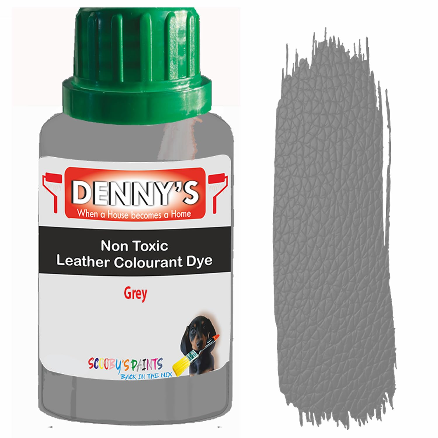 All in One Leather Colourant Self Seal Leather Dye Repair Paint for Furniture, Sofas, Car Seats (Grey, 100ml Bottle)