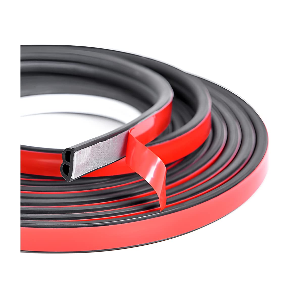 Car Door Weather Seal Strip, B-Shape Rubber Edge Trim Protector Striping for Auto Door, Self Adhesive Noise Insulation Sealing Weatherstrip for Most SUV, Truck, RV