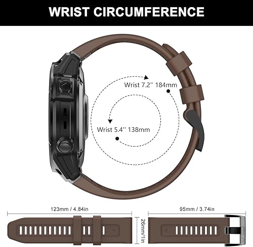 Miniatura 6 de OVERSTEP Compatible con Fenix 7X Band, correa de reloj de silicona suave de 1.024 in de ancho para Garmin Fenix 5XFenix 5X PlusFenix 6XFenix 6X Pro