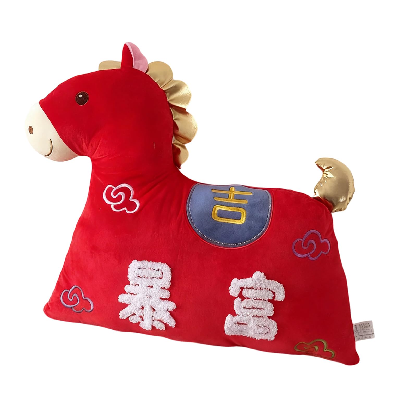 Buxuaaaa Chinese New Year Decorative Cushion with Soft PP Cotton Fill for Home Car Decoration Comfortable Lumbar Pillow