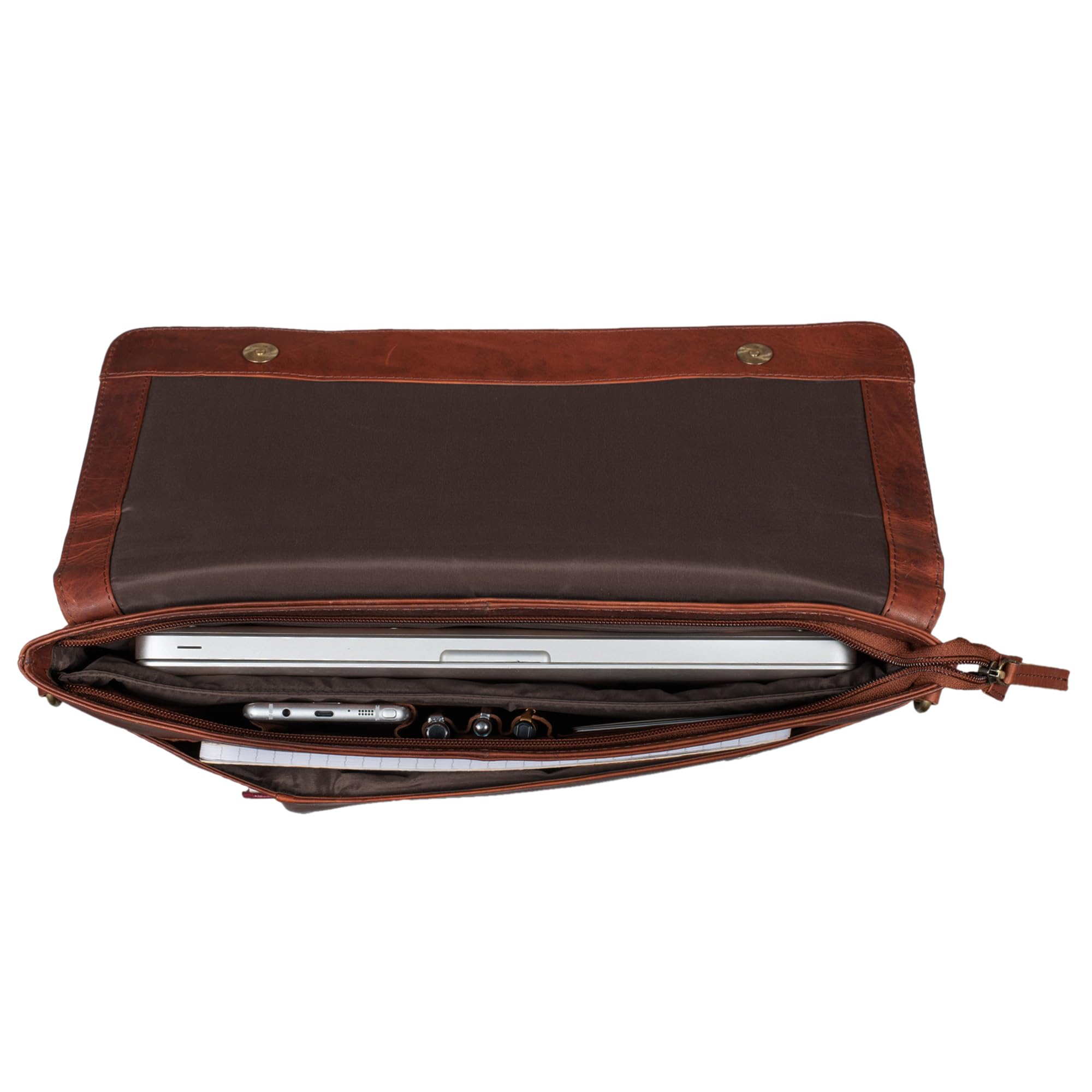 STILORD "Parker" Teczka biznesowa skórzana skórzany pokrowiec na laptopa na MacBook pokrowiec Slim Aktówka Teczka konferencyjna Organizer na dokumenty A4 Kolor:porto - koniak