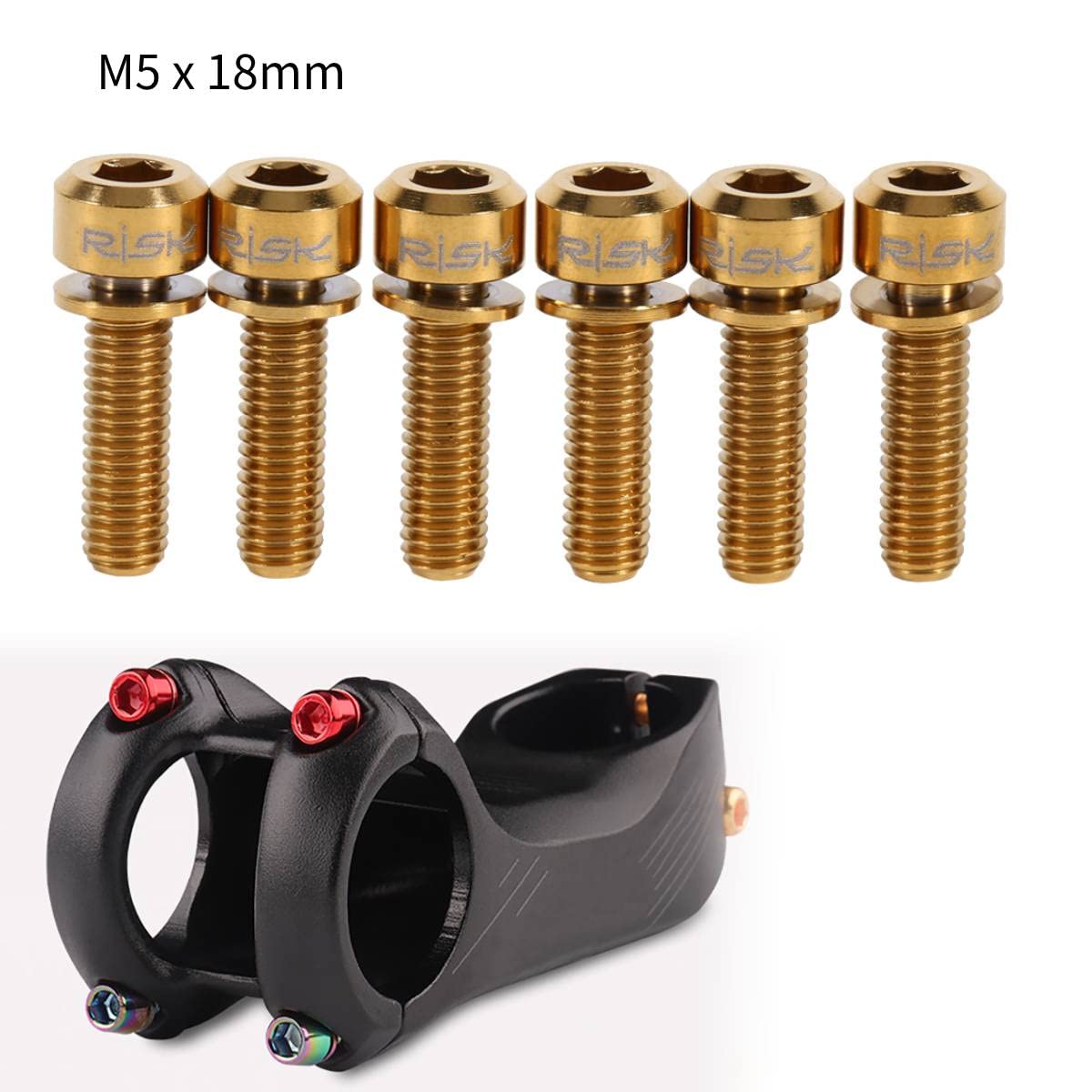 6PCS Titane Vélo Tige Vis Boulons for Montagne Vélo Bicyclette Guidon 6PCS Titane Vélo Tige Vis Boulons for Montagne Vélo Bicyclette Guidon