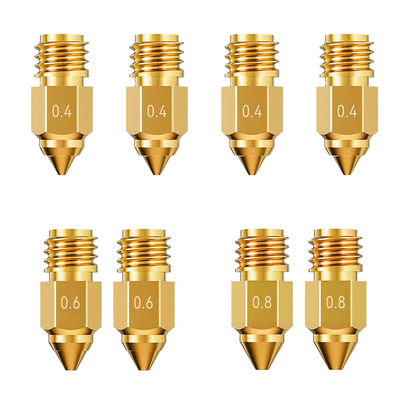 Creality Official Ender 5 Max Brass Nozzles, 300℃ High-temperature Resistant, No clogging & Leaking, 8PCS Upgrade Brass Nozzles Compatible with