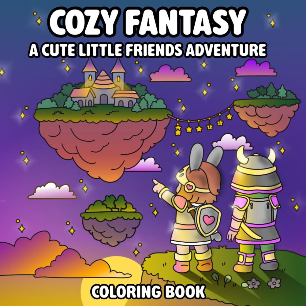 Cozy Fantasy Coloring Book – Cute Characters, Relaxing Magical Scenes, and Cozy Adventure Designs for Stress Relief: A Cute Little Friends Adventure ... Coloring Books: Little Friends Adventures)