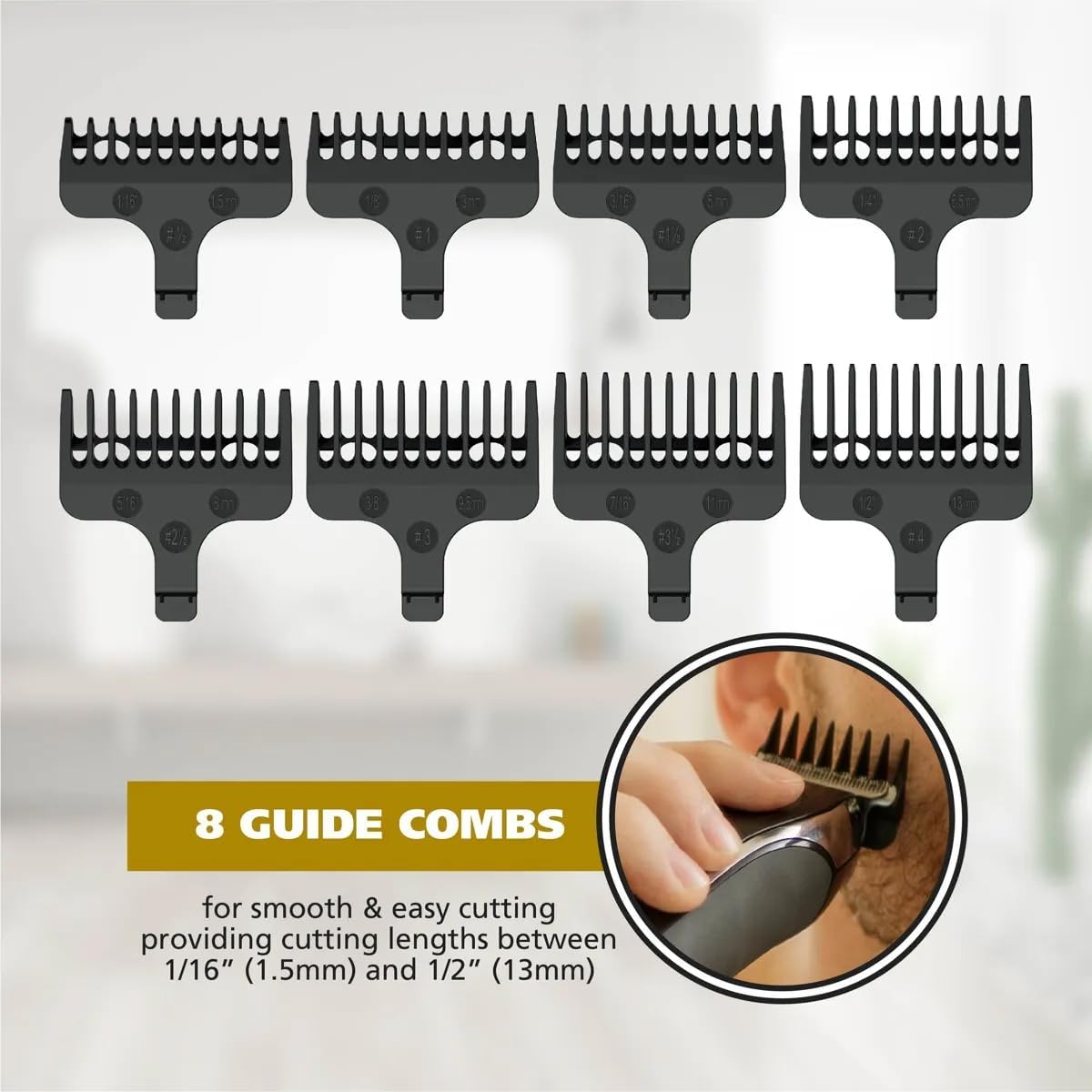 Set of 8 guide combs for Wahl Manscaper Trimmer