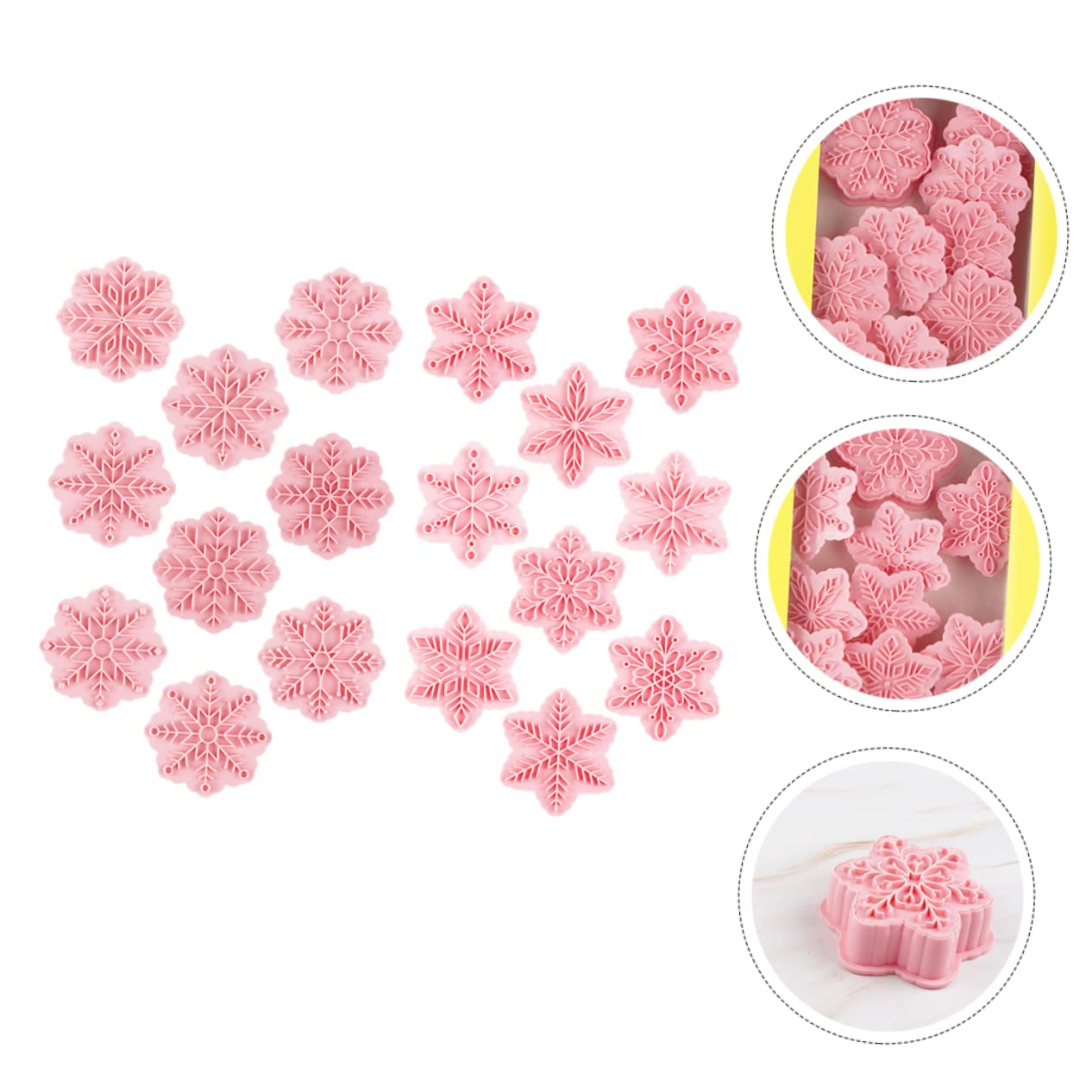 Alipis Juego De 5 Moldes Únicos Para Hornear Galletas Navideñas Cortadores De Galletas Grandes De Polipropileno Suministros Para Hornear En 3d (18 Piezas X 5)