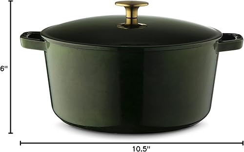 Vista 142 de Milo by Kana 3.5-quart Enameled Cast Iron Dutch Oven with Lid Premium Casserole Cooking Pot Enamel Coating Inside and Out Oven Safe and White