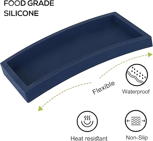 Miniatura 4 de Bandeja pequeña de silicona para tocador de baño, soporte rectangular para jabón y esponja, organizador de fregadero de cocina para fregador,