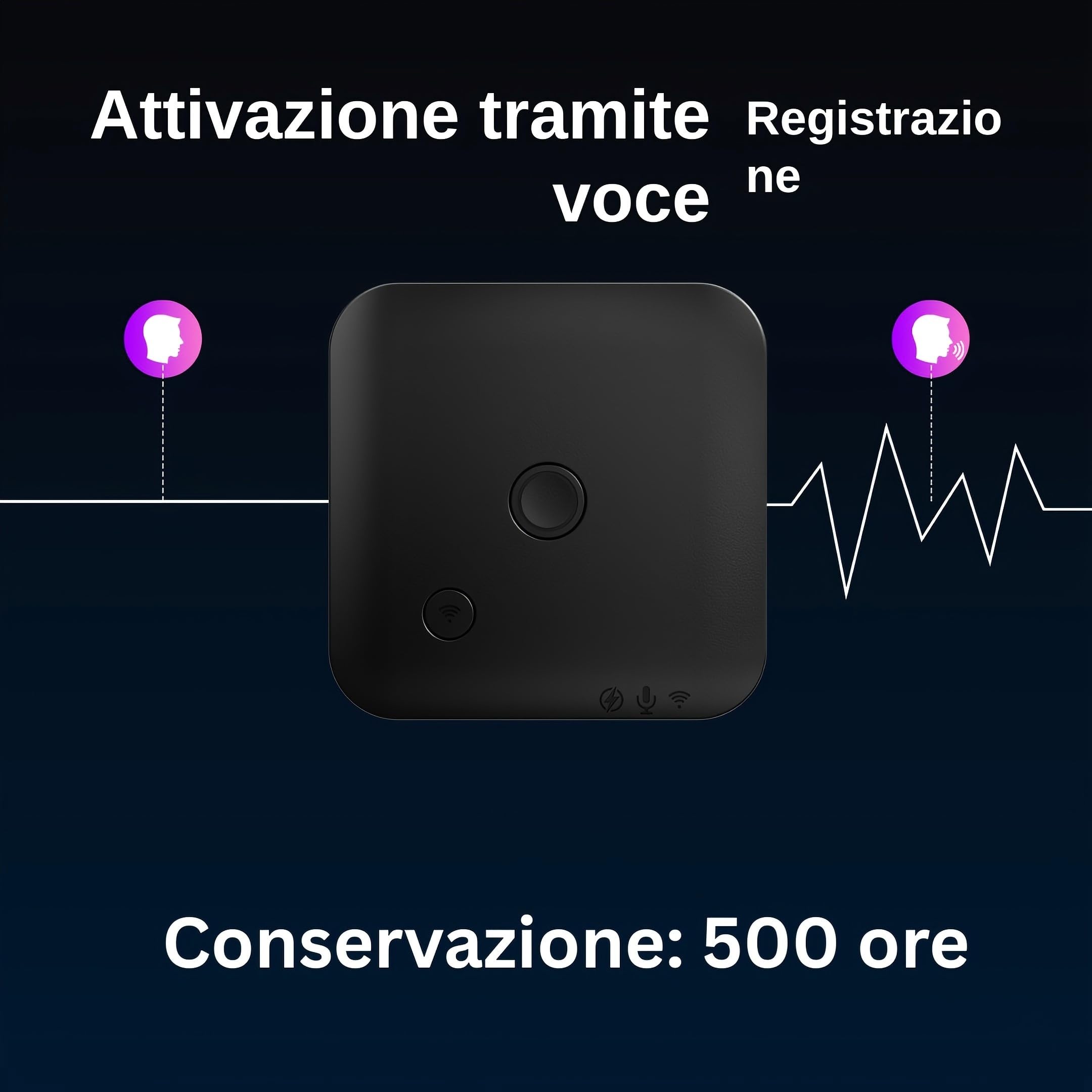 Mini Registratore Vocale IA con Trascrizione: Sottile 6 mm, Trascrivi e Riassumi, Registratore Audio Magnetico per Smartphone, Riunioni, Lezioni, Interviste