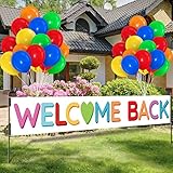 36 Pcs Welcome Back Banner Decor Set Back to School Yard Sign Banner 35 Pcs Back to School Balloons...