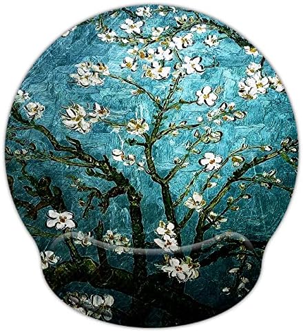 Mouse Pads for Computers Van Gogh Ergonomic Memory Foam Nonslip Wrist Support-Lightweight Rest Mousepad for Office,Gaming,Computer, Laptop & Mac,Pain Relief,at Home Or Work