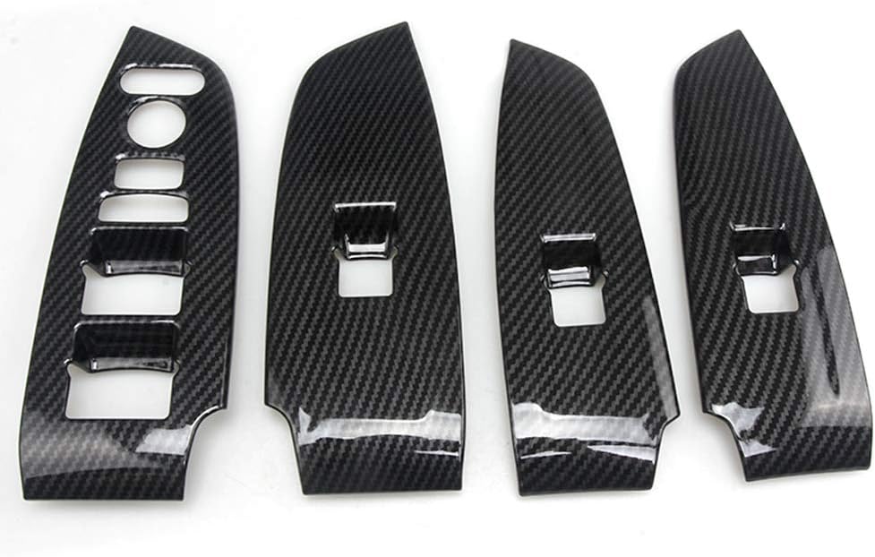 XITER 4pcs ABS Carbon Fiber Car Interior Automobile Door Window Control Panel Cover Molding Door Lock Switch Trim Accessories for Honda Accord 2018 2019 2020 2021 2022(Black)