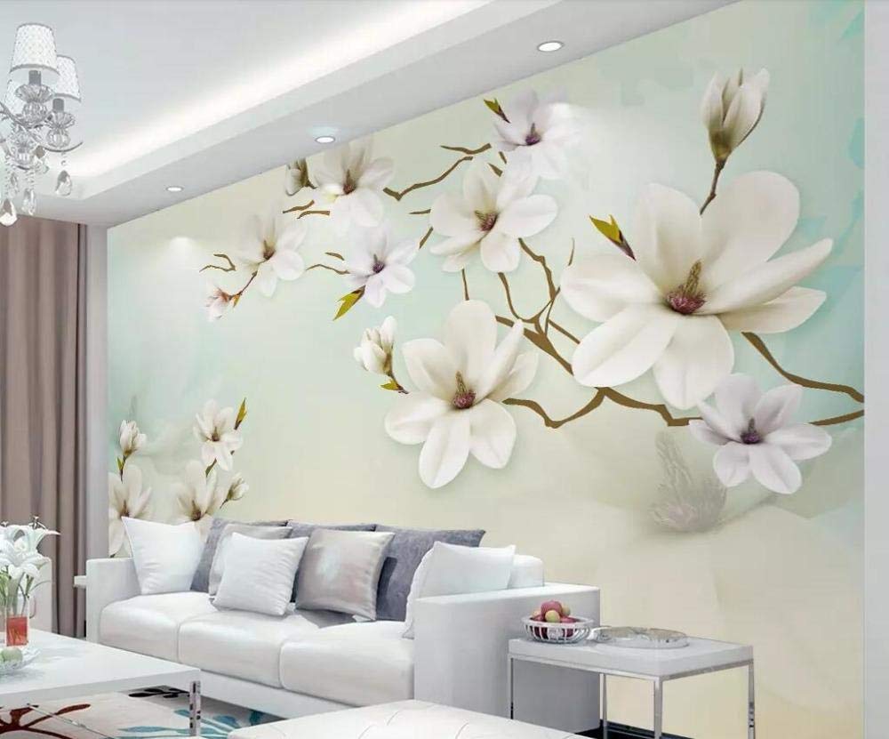 Papier peint salon chambre orchidée 3D grand format 400x280 cm WLLLO