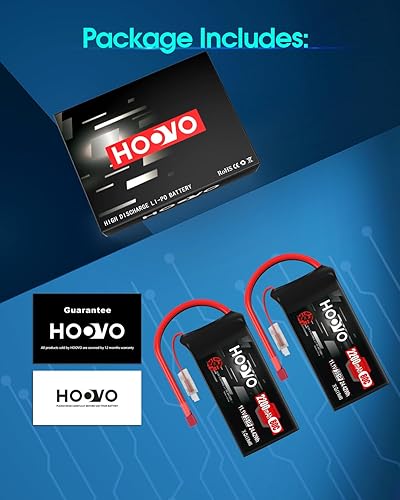 Miniatura 8 de HOOVO Batería Lipo 3S, 80C 2200mAh 11.1V Shorty Lipo, estuche blando con conector Deans para Drone RC Quadcopter Helicóptero Avión FPV RC Car, 2