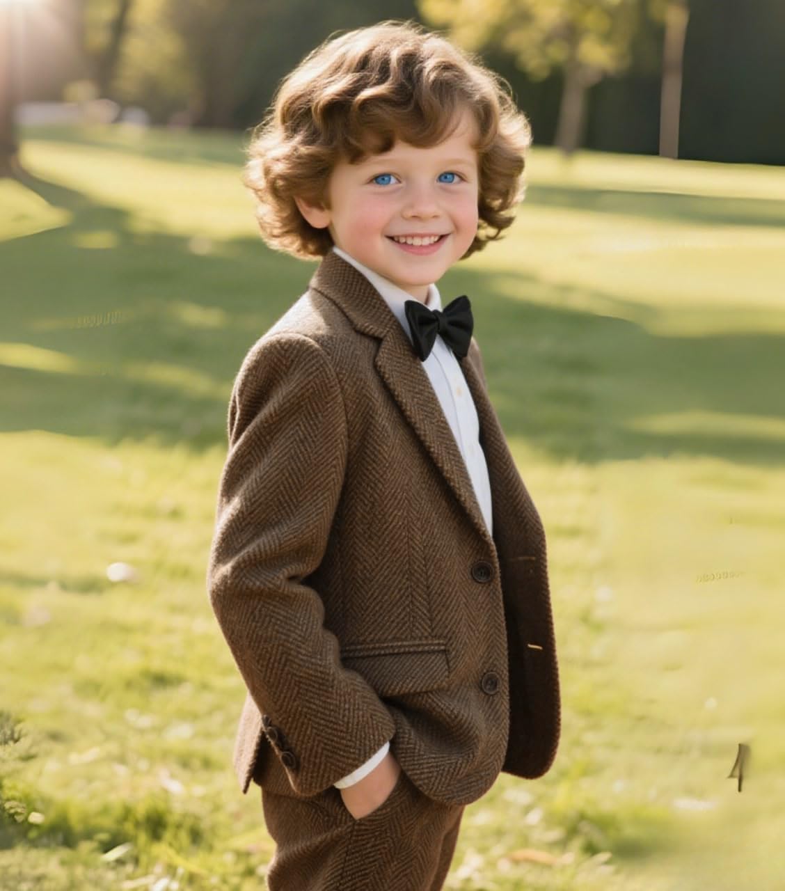 Retro Tweed Boys Suit Blazer Herringbone Jacket for Kids Slim Fit Classic Sport Coat Formal Kid Tuxedo Prom Party Wear