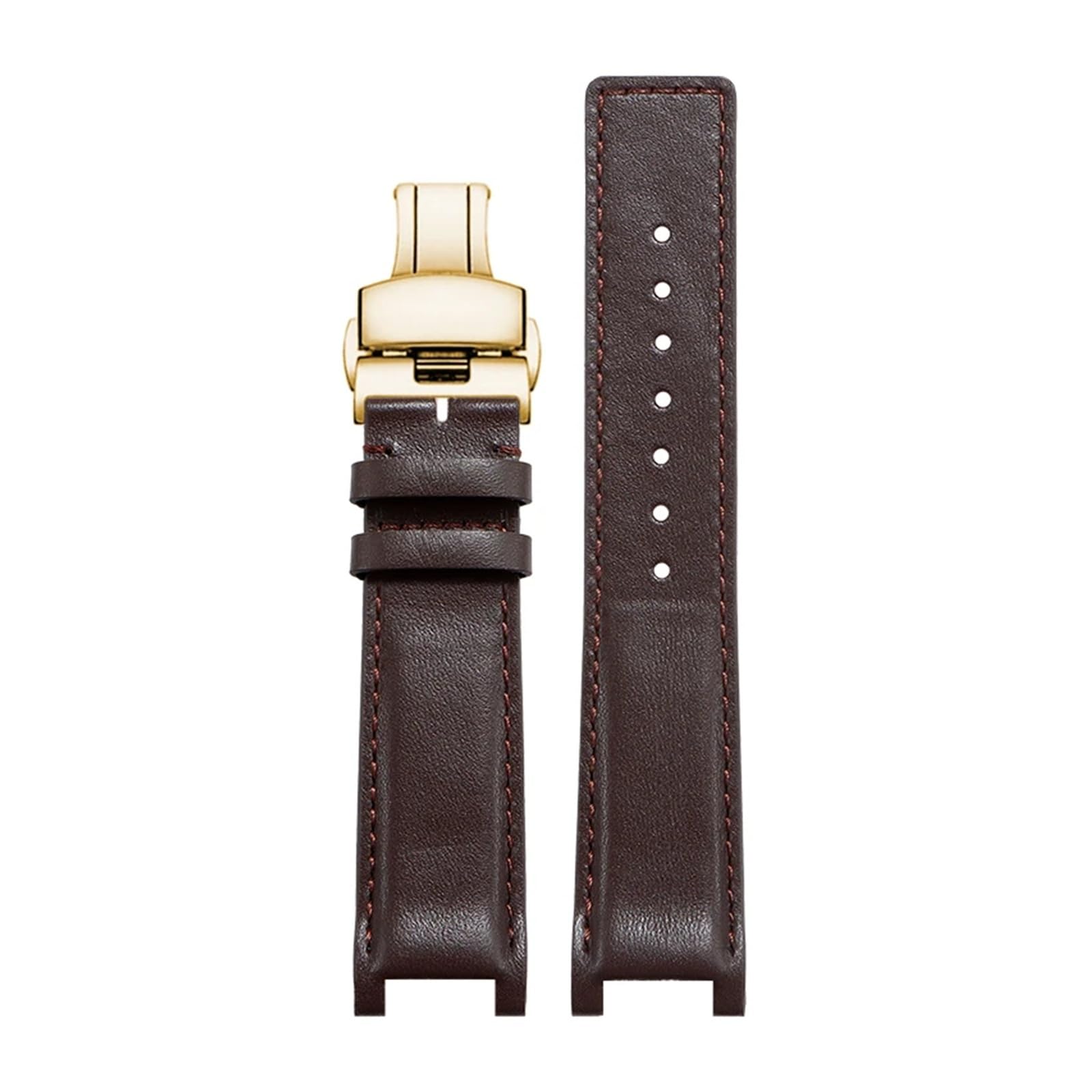 Genérico Compatible con Guess Compatible con Cartier PASHA GC YA1332 YA1333 Correa de reloj con muesca Pulsera con hebilla de mariposa